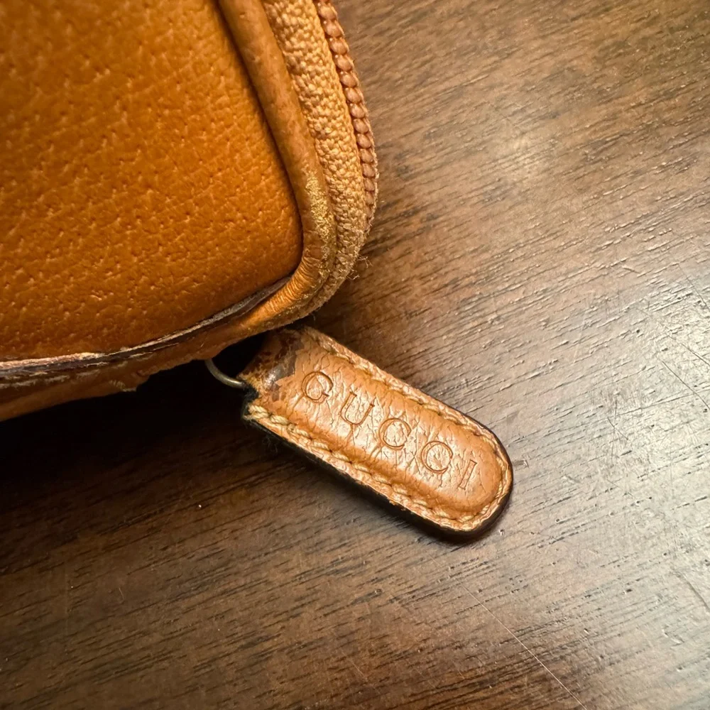 Gucci Tan Leather Travel Pouch